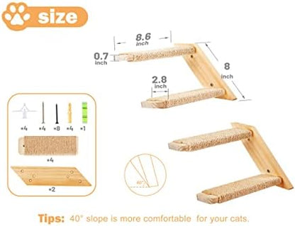 Cat Wall Steps 2-Pack, Two Step Cat Climbing Shelves, Wall-Mounted Reversible - Image 5