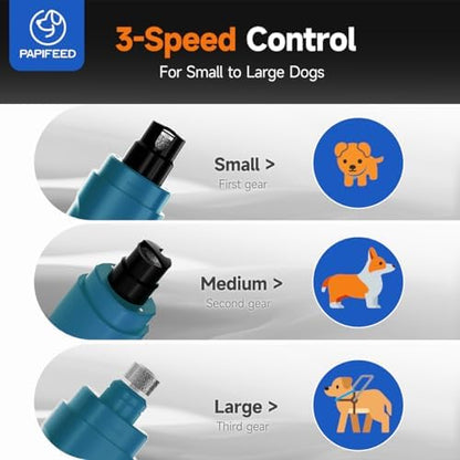 PAPIFEED Dog Nail Grinder with LED Light, Ultra Quiet 3-Speed Electric Nail File - Image 4