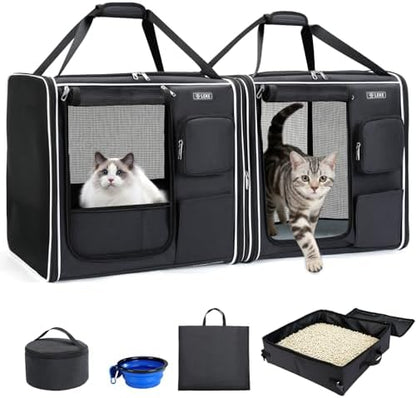 Lekereise Large Cat Carrier Soft Sided, Large cat Travel Carrier by Lekereise