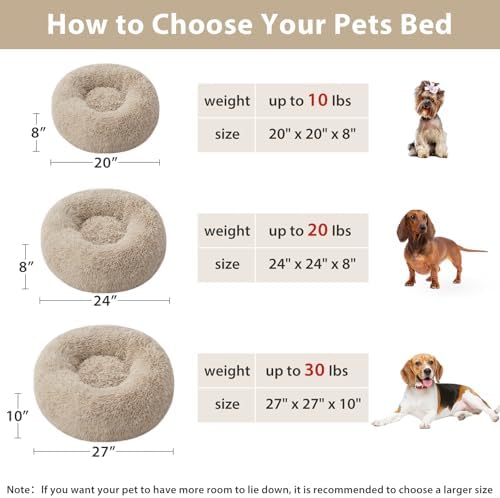WNPETHOME Small Round Calming Dog Bed Cat Bed - Image 4