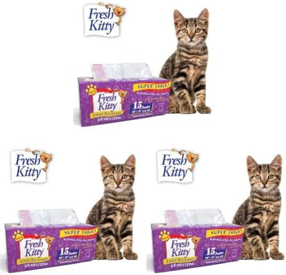 Fresh Kitty Litter Box Liners Super Thick, Easy Clean Up Jumbo Drawstring by RoyalPetIncorporated