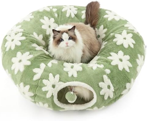 Lesure Donut Cute Jacquard Cat Tunnel Bed Kitten Toys by Lesure