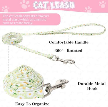 2 Pack Floral Cat Harness and Leash Escape Proof Adjustable Kitten Harness - Image 4