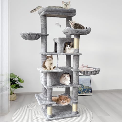 68 Inches Multi-Level Heavy Duty Large and Tall Cat Tree Tower - Image 5