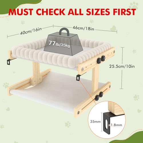 XiaZ Cat Perch for Window Cats Hammock Indoor Bed for Window Adjustable Wooden - Image 3