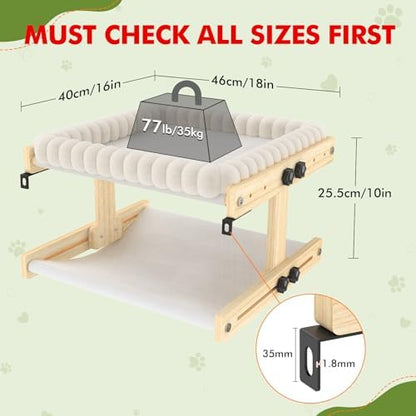 XiaZ Cat Perch for Window Cats Hammock Indoor Bed for Window Adjustable Wooden - Image 3