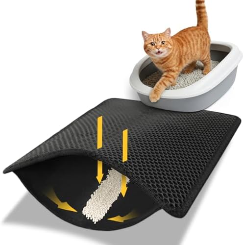 Cat Litter Trapping Mat, Hexagon Grids & Anti-Leak Base, Machine Washable by Conlun
