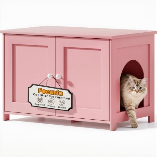Cat Litter Box Enclosure Furniture Dog Proof by Fecuria