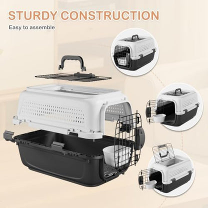MoNiBloom Plastic Dog Crate Hard-Sided Cat Carrier - Image 5
