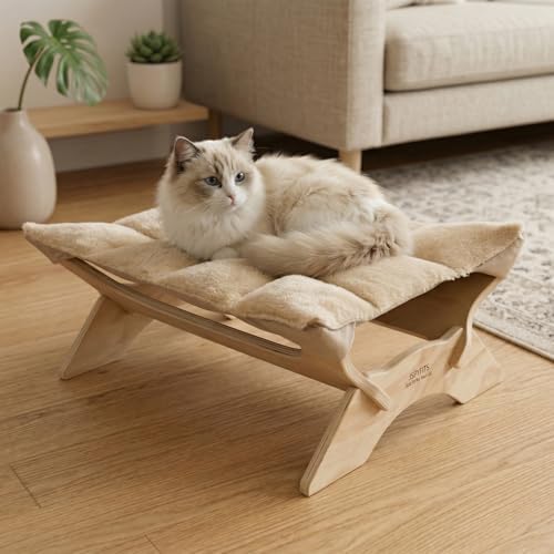 JSPYFITS Elevated Cat Bed Hammock, Raised Cat Bed by JSPYFITS