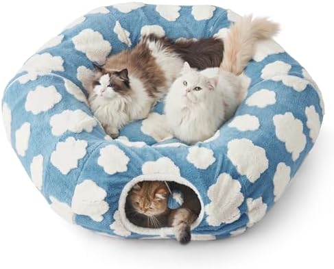 Lesure Donut Cute Jacquard Large Cat Tunnel Bed Kitten Toys by Lesure