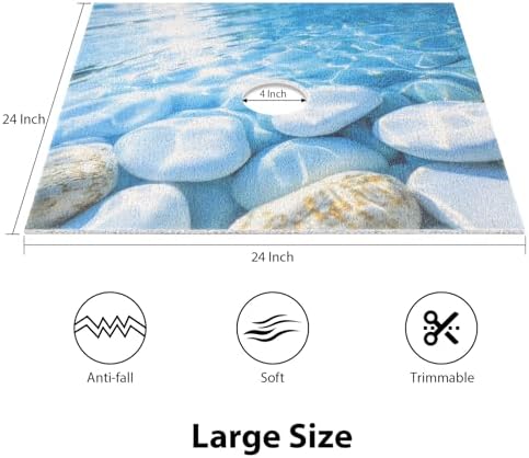 Square Shower Mat, Yonala 24 x 24 Inch Stylish Non Slip Shower Mats - Image 2