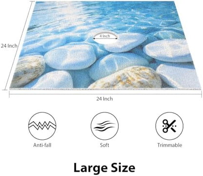 Square Shower Mat, Yonala 24 x 24 Inch Stylish Non Slip Shower Mats - Image 2