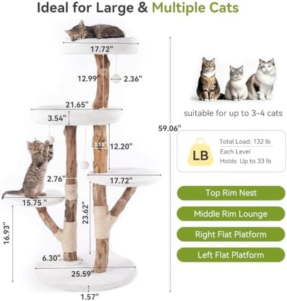 Wood Cat Tree, Modern Cat Tower - Image 2