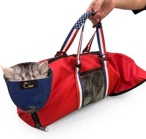 Cinf Cat Nail Clipping Cleaning Grooming Restraint Bag （Free Muzzle） No - Image 6