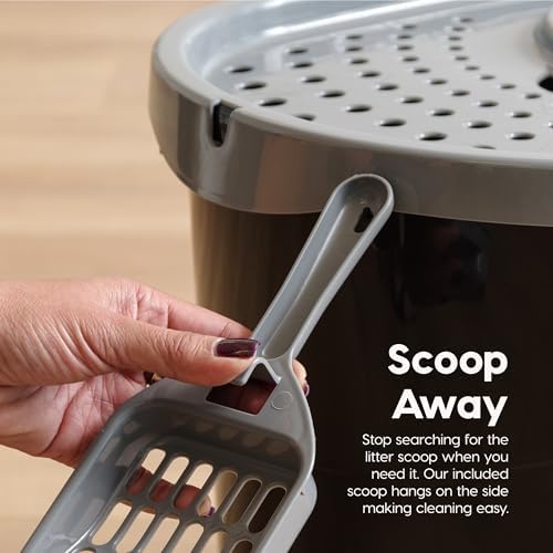 IRIS USA Top Entry Cat Litter Box, Hooded Privacy - Image 4