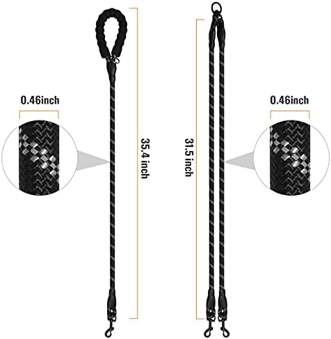 Double Dog Leash Reflective Detachable Coupler &360° Swivel Tangle Free - Image 2