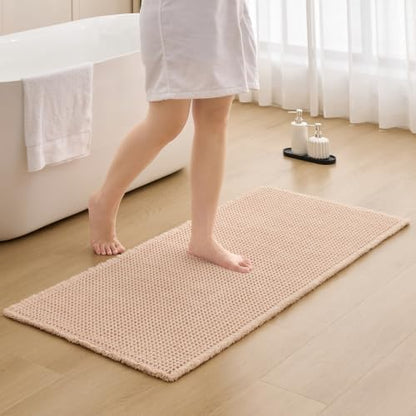 ILANGO Upgraded Waffle Bath Rug 24x48, Super Absorbent Non Slip Bath Mat by ILANGO