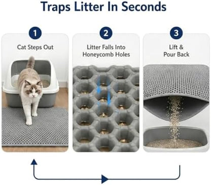 Cat Litter Mat, Honeycomb Litter Trapping Mat - Image 4