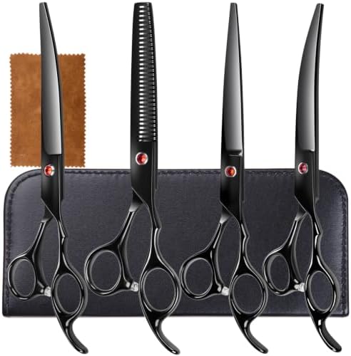Lengnoyp 5 in 1 Premium Thick Professional Large 7IN Dog Grooming Scissors by lengnoyp