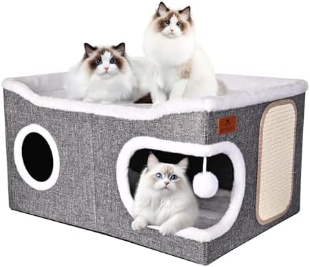Extra Large Cat Beds for Indoor Cats, Covered Cat Cave Beds & Furniture by Unknown