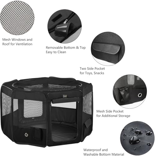 DONORO Dog Playpen Portable Pet Play Pens - Image 2