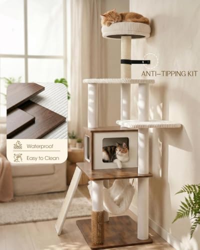 61" Modern Cat Tree, Tall Cat Tower - Image 6