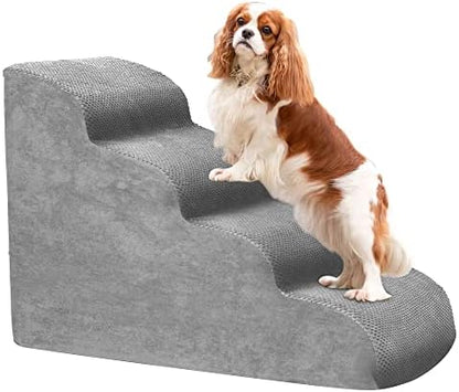 Dog Stairs for Small Dogs, High Density Foam Dog Steps, Extra Wide Non-Slip Pet by Heeyoo