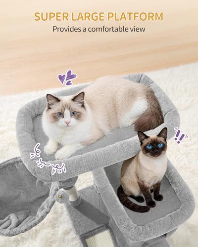 Hzuaneri Tall Cat Tree 75 Inch, Indoor Large Multi-Level Cat Tower - Image 2