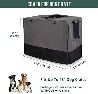 Rachmi 48" 600D Canvas Privacy Dog Crate Cover, Water Resistant Windproof - Image 3