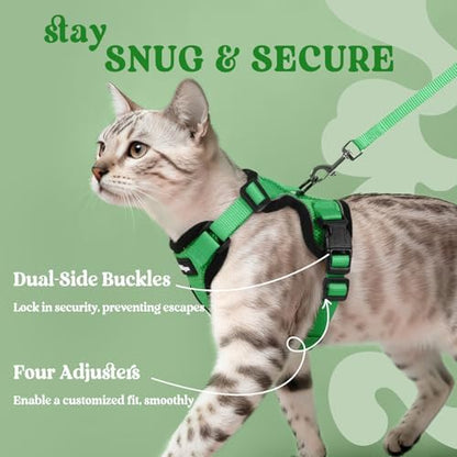 rabbitgoo Cat Harness and Leash Set, Escape Proof Vest, Grass Green - Image 6