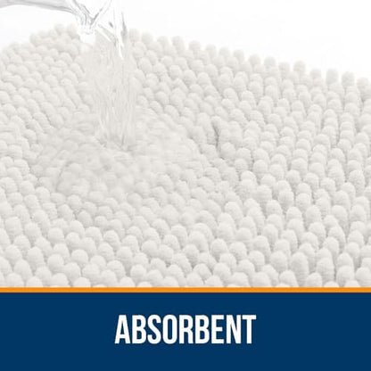 OLANLY Bathroom Runner Rugs 47x17, Extra Soft Absorbent Chenille Bath Rugs - Image 4