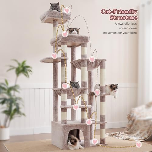 Heybly Cat Tree, 71-Inch Tall Cat Tower - Image 2