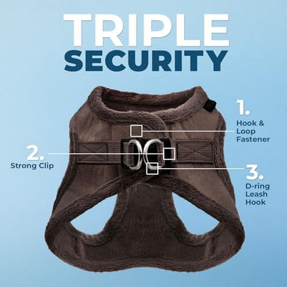 Voyager Step-in Plush Dog Vest Harness -Chocolate Suede - Image 2