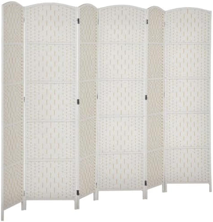 HOMCOM Room Divider 6 Panel Freestanding 6FT Tall Privacy Screen White by HOMCOM