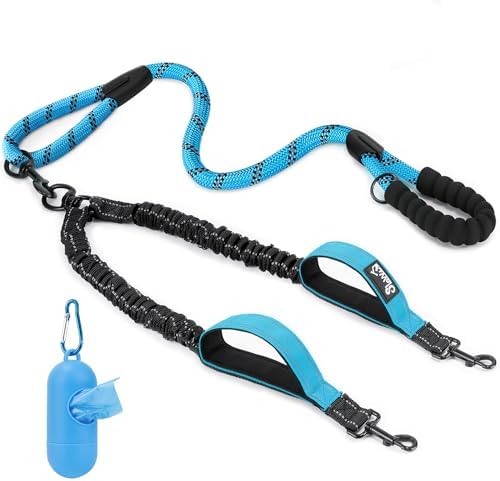 Lukovee Double Dog Leash, Reflective Heavy Duty Lead, No Tangle by Lukovee