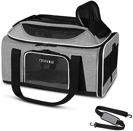 Petskd Top-Expandable Small Pet Carrier 17"x12"x8.5" Airline Approved by Petskd