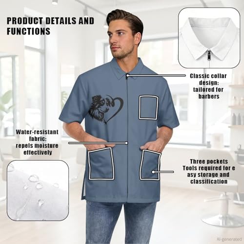 Men’s Pet Barber Jacket, Professional Design Water & Hair Proof - Image 6