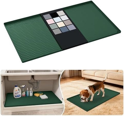 URMONA Waterproof Silicone Under Sink Mat, 37 x 22 in, Flexible Shelf Liner by URMONA