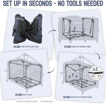 PEGIC 30" Collapsible Rolling Dog Crate - Image 5