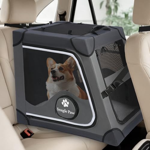 Snagle Paw Dog Car Crate for Back Seat by SnaglePaw