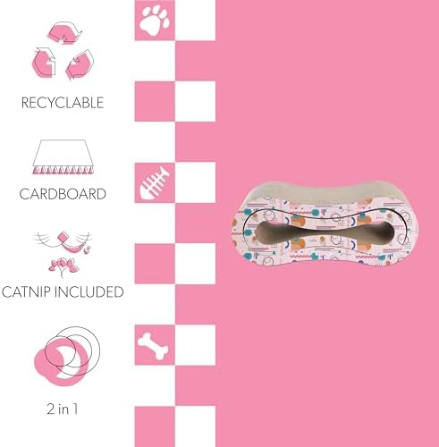 CSR1014D Suvi 26" Modern Cardboard Infinity 2-in-1 Lounge Bed Cat Scratcher - Image 4