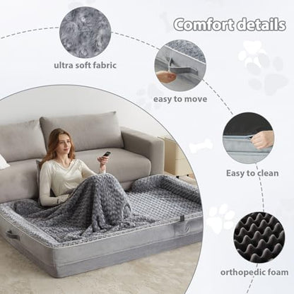 WNPETHOME Orthopedic Washable Human Dog Bed - Image 3