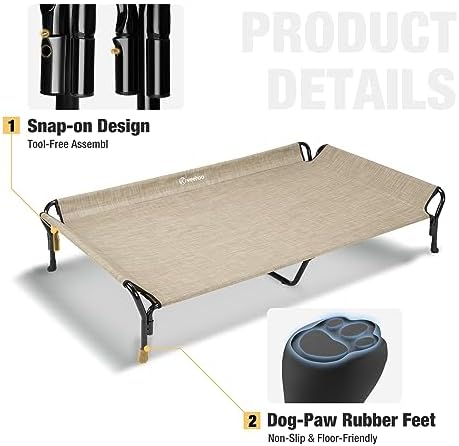 Veehoo Cooling Elevated Dog Bed, XL Raised Pet Cot - Image 4