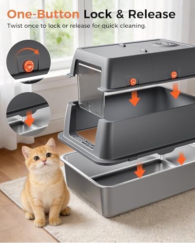 GTPLAYER XXL Stainless Steel Cat Litter Box - Image 3
