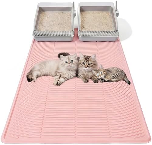 Pink 40"x 28" Cat Litter Mat Extra Large Waterproof Litter Box Mat Kitten Pet by Singhoow