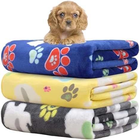Rezutan Small Dog Blanket, Soft Puppy & Cat Flannel 3 Pack by Rezutan