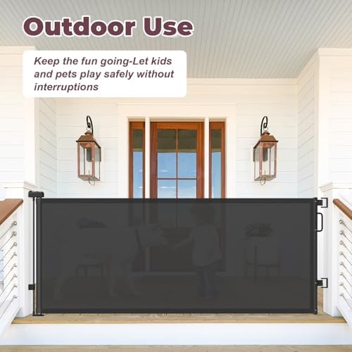 76" Retractable Baby Gates Extra Wide, Mesh Long Dog Gate - Image 6