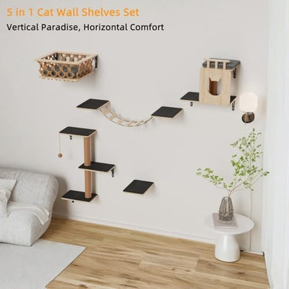 5-in-1 Cat Wall Shelves Set - Image 6