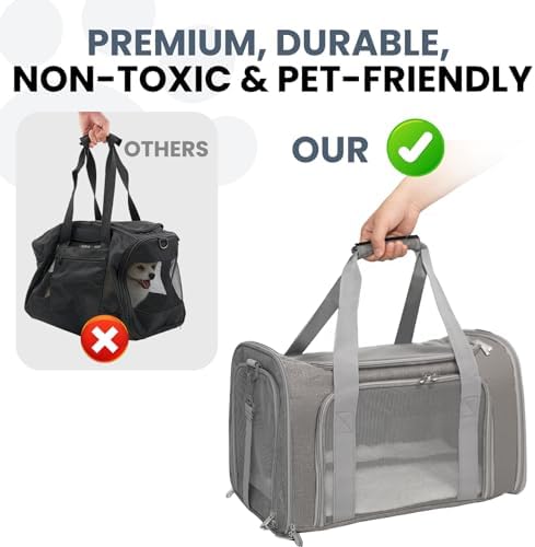 Soft-Sided Cat Carrier 20x13x13 in Expandable Travel Pet Bag 22LBS - Image 5